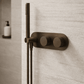 Bathroom Portsea Knurled Wall Mount Hand Shower and Mixers Antique Brass
