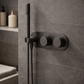 Bathroom Portsea Knurled Wall Mount Hand Shower and Mixers Gunmetal