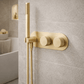 Bathroom Portsea Knurled Wall Mount Hand Shower and Mixers Satin Brass
