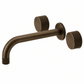 Bathroom Portsea Knurled Wall Mount Spout and Dual Mixer - Antique Brass