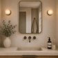 Bathroom Portsea Knurled Wall Mount Spout and Dual Mixer - Antique Brass