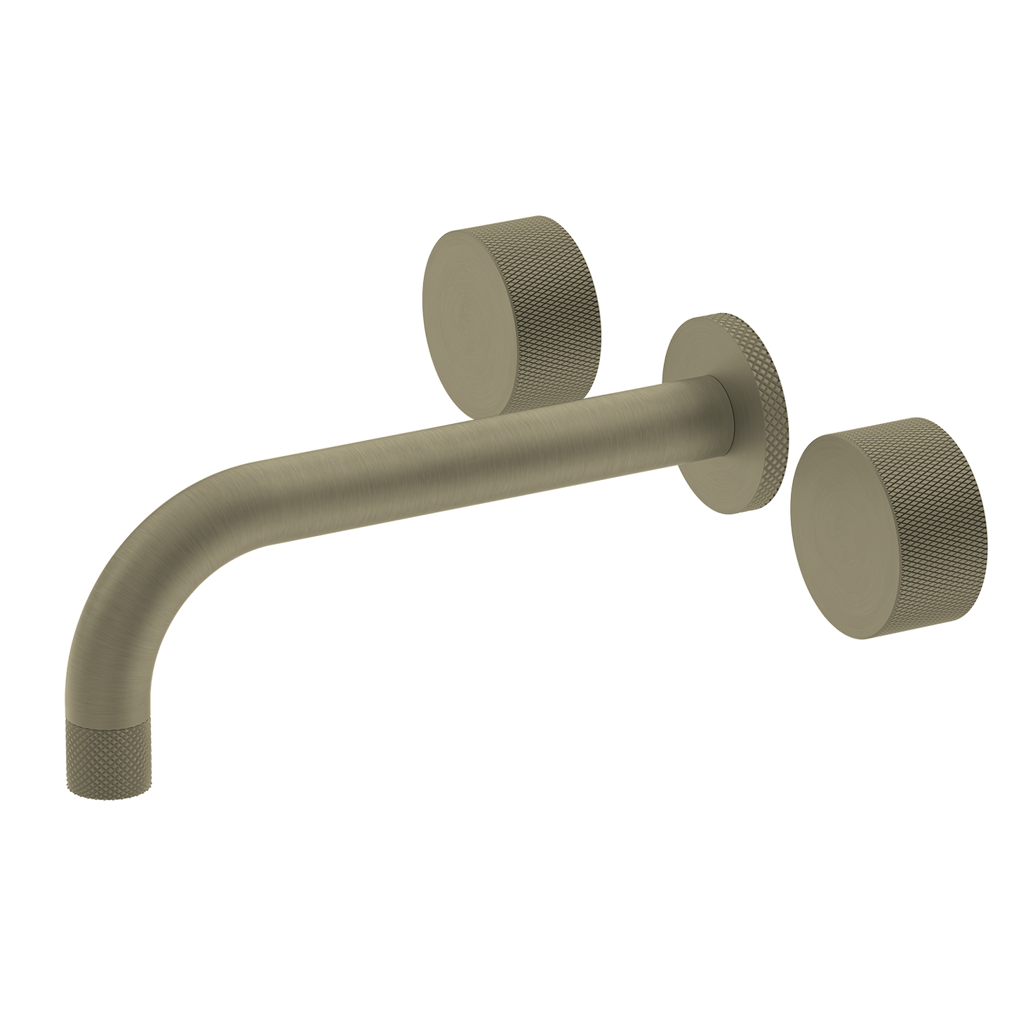 Bathroom Portsea Knurled Wall Mount Spout and Dual Mixer Satin Brass