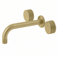 Bathroom Portsea Knurled Wall Mount Spout and Dual Mixer - Satin Brass