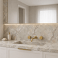 Bathroom Portsea Knurled Wall Mount Spout and Dual Mixer - Satin Brass