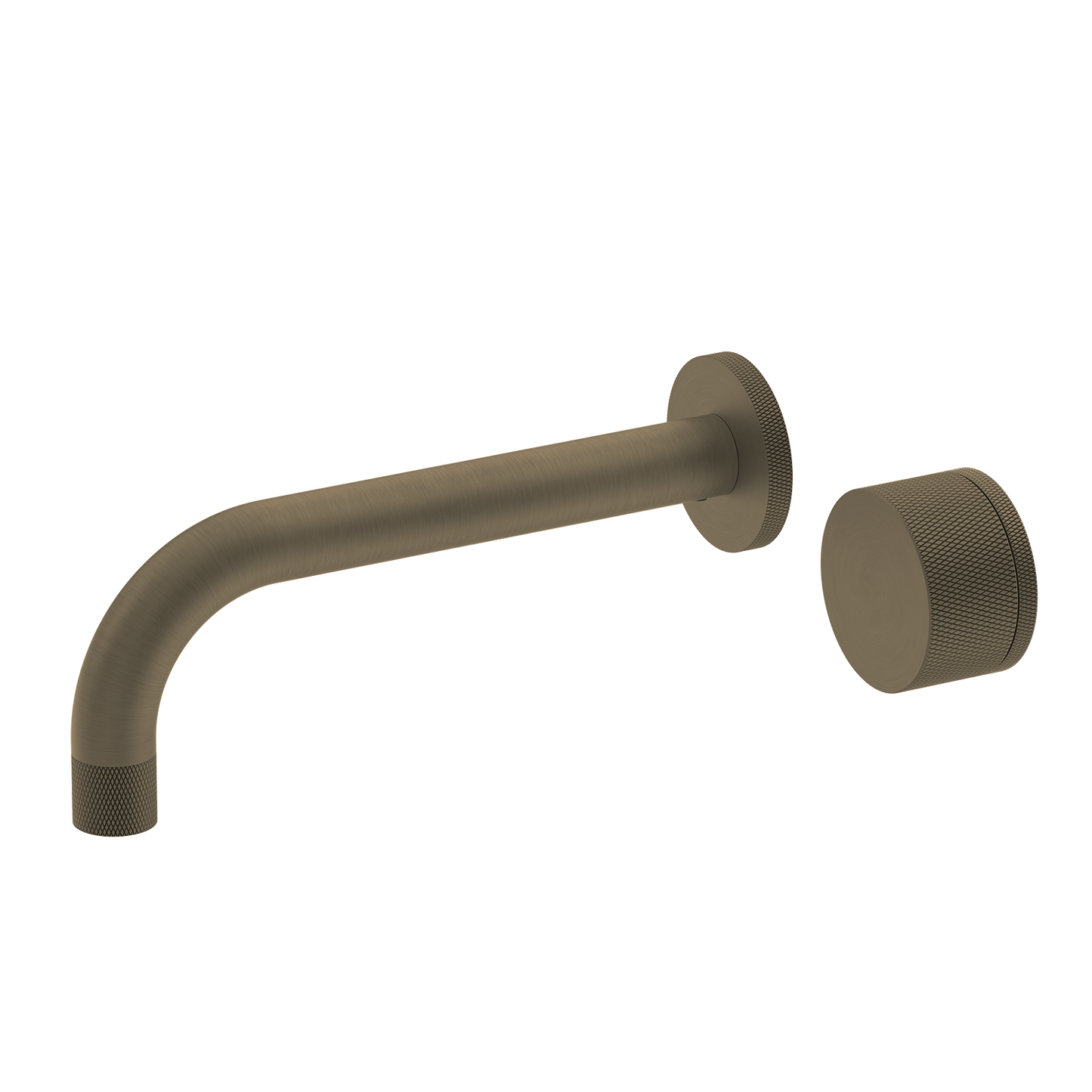 Bathroom Portsea Knurled Wall Mount Spout and Single Mixer Antique Brass