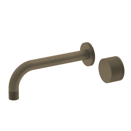 Bathroom Portsea Knurled Wall Mount Spout and Single Mixer Antique Brass