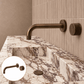 Bathroom Portsea Knurled Wall Mount Spout and Single Mixer - Antique Brass