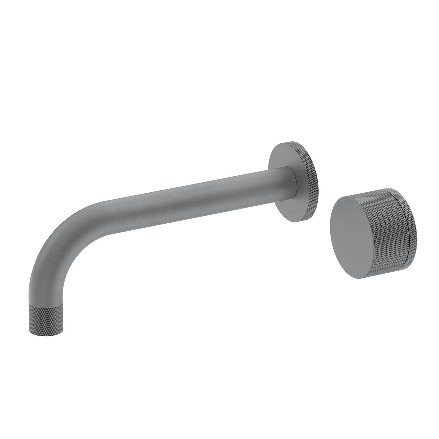 Bathroom Portsea Knurled Wall Mount Spout and Single Mixer Gunmetal
