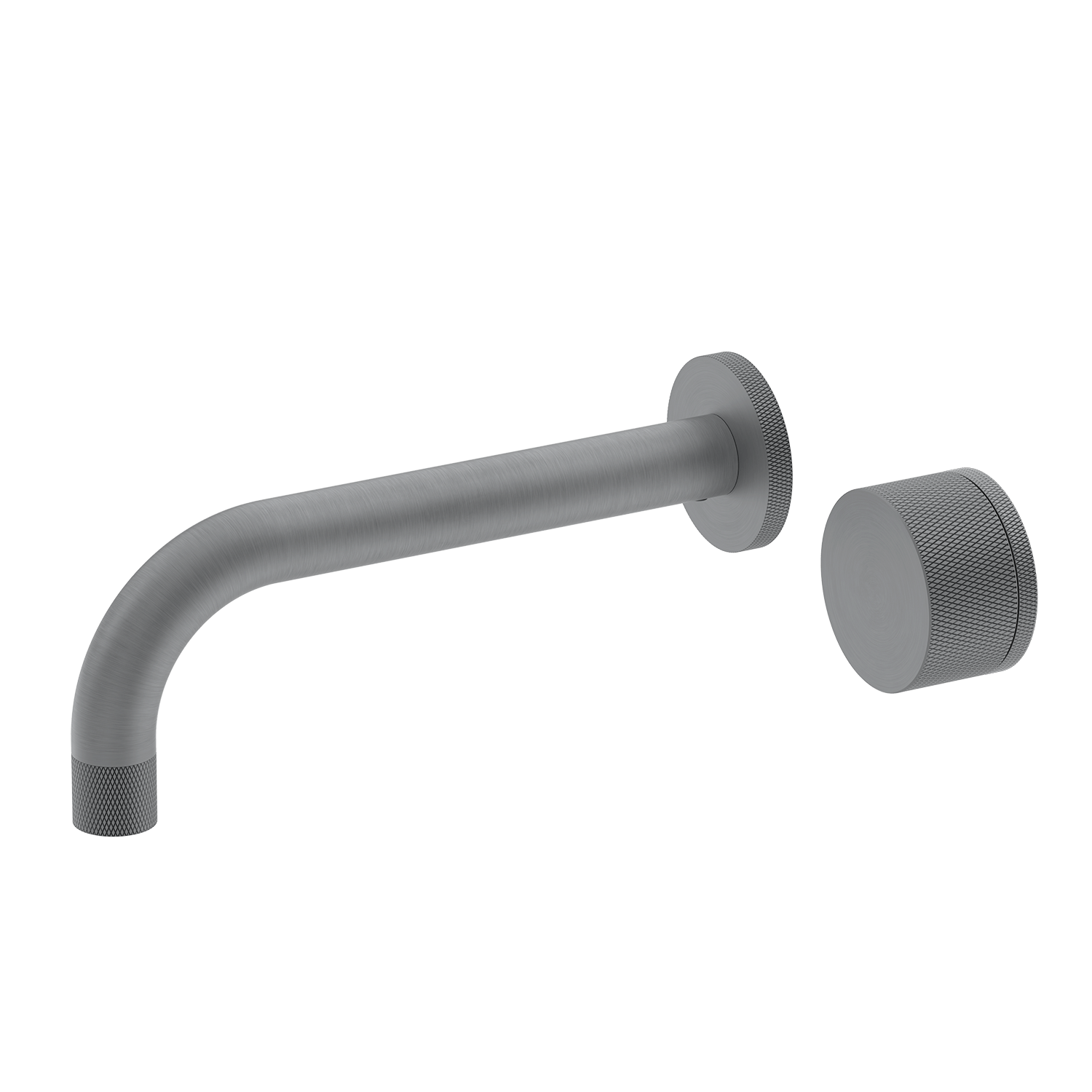 Bathroom Portsea Knurled Wall Mount Spout and Single Mixer Gunmetal