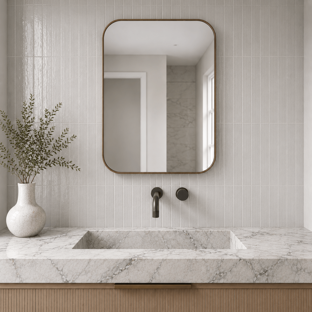 Bathroom Portsea Knurled Wall Mount Spout and Single Mixer - Gunmetal