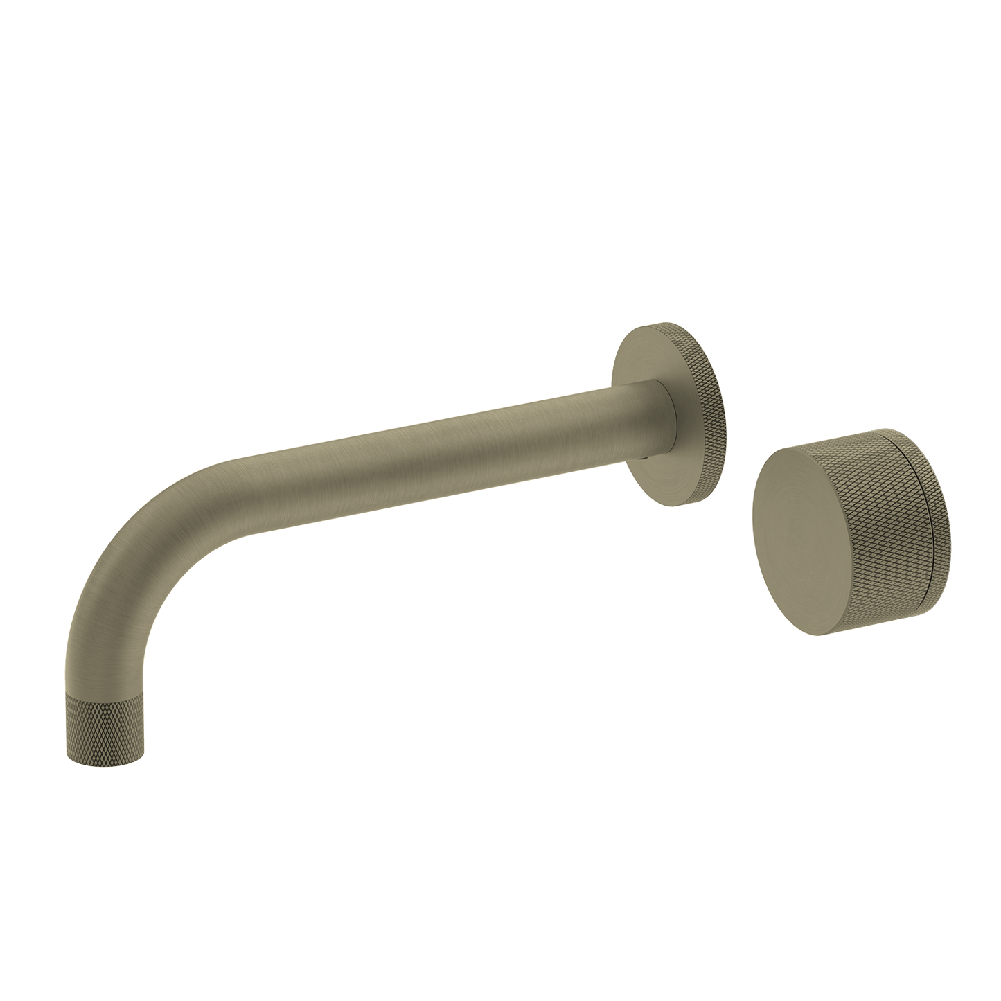 Bathroom Portsea Knurled Wall Mount Spout and Single Mixer Satin Brass