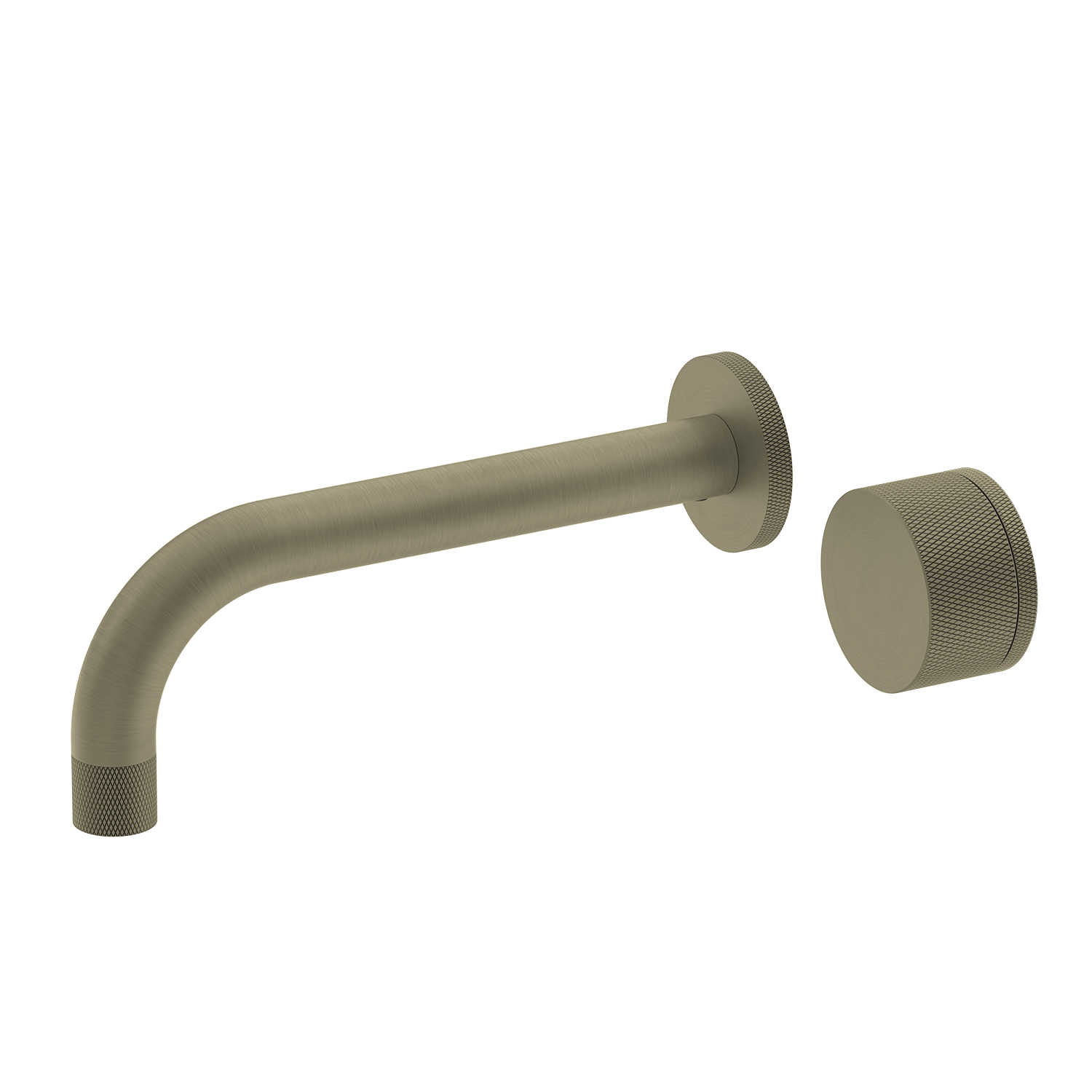 Bathroom Portsea Knurled Wall Mount Spout and Single Mixer Satin Brass