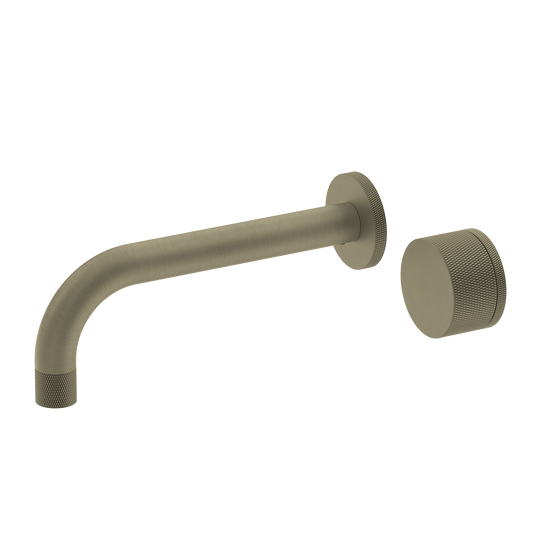 Bathroom Portsea Knurled Wall Mount Spout and Single Mixer Satin Brass