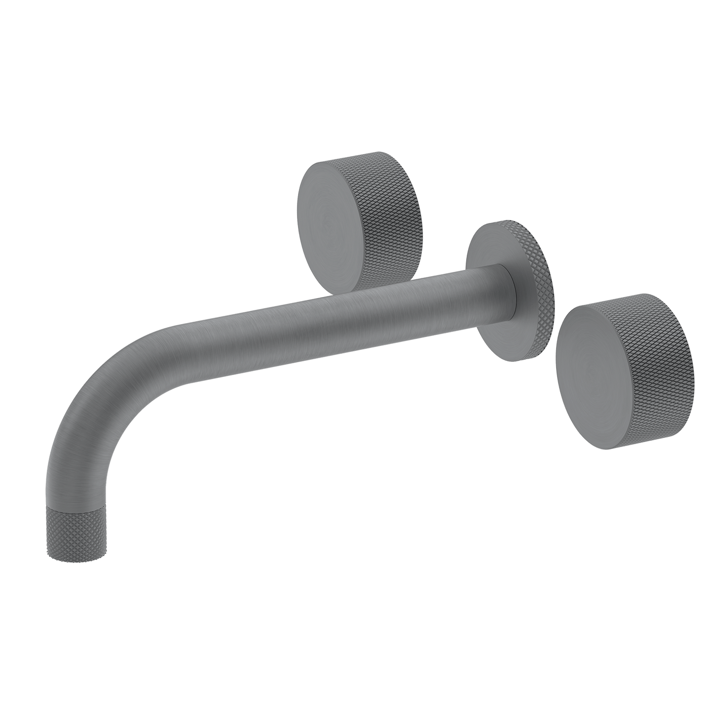 Bathroom Portsea Wall Knurled Mount Spout and Dual Mixer Gunmetal