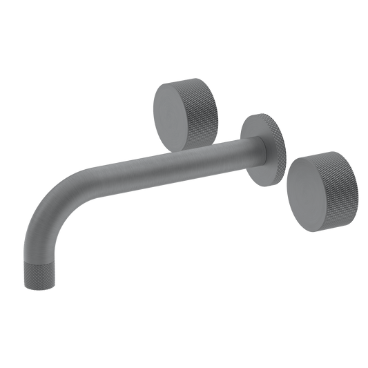 Bathroom Portsea Wall Knurled Mount Spout and Dual Mixer Gunmetal