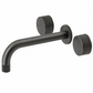 Bathroom Portsea Wall Knurled Wall Mount Spout and Dual Mixer - Gunmetal