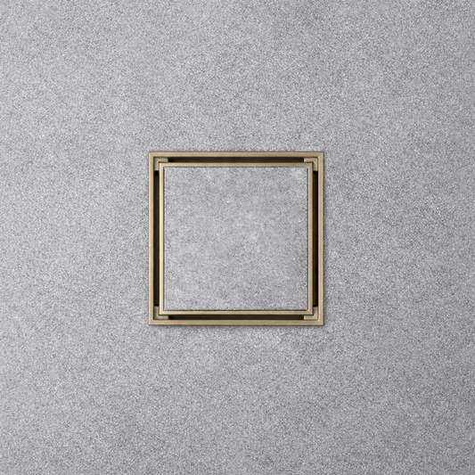 Bathroom Sandringham Tile Insert Floor Waste 100mm - Antique Brass