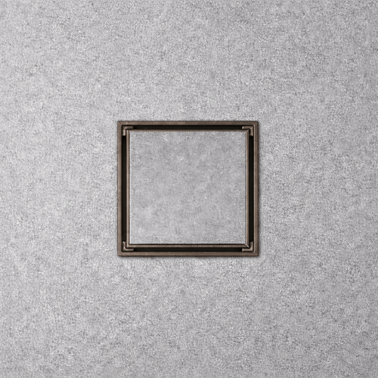 Bathroom Sandringham Tile Insert Floor Waste 100mm - Antique Brass