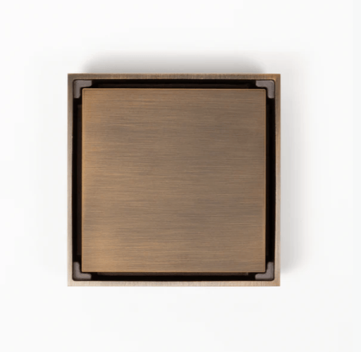 Bathroom Sandringham Tile Insert Floor Waste 100mm - Antique Brass
