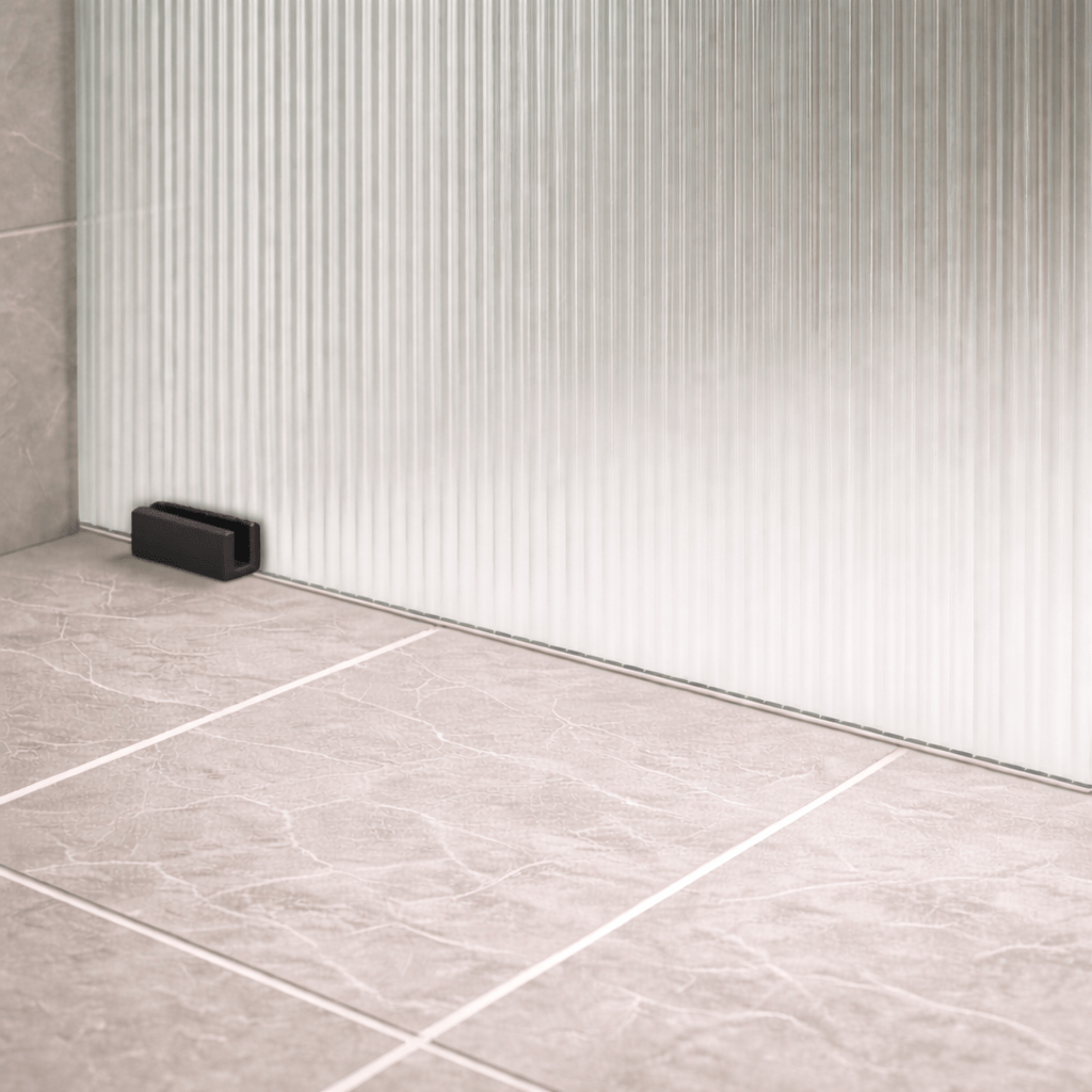 Bathroom Sydney Shower Glass Floor Bracket - Gunmetal