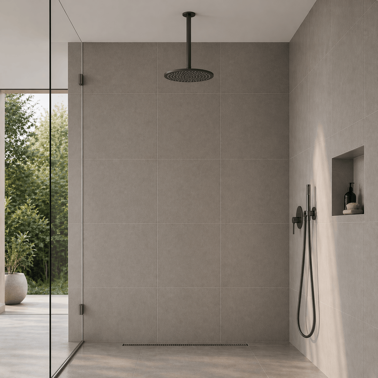 Bathroom Vaucluse Ceiling Mount Rain Shower Head - Gunmetal