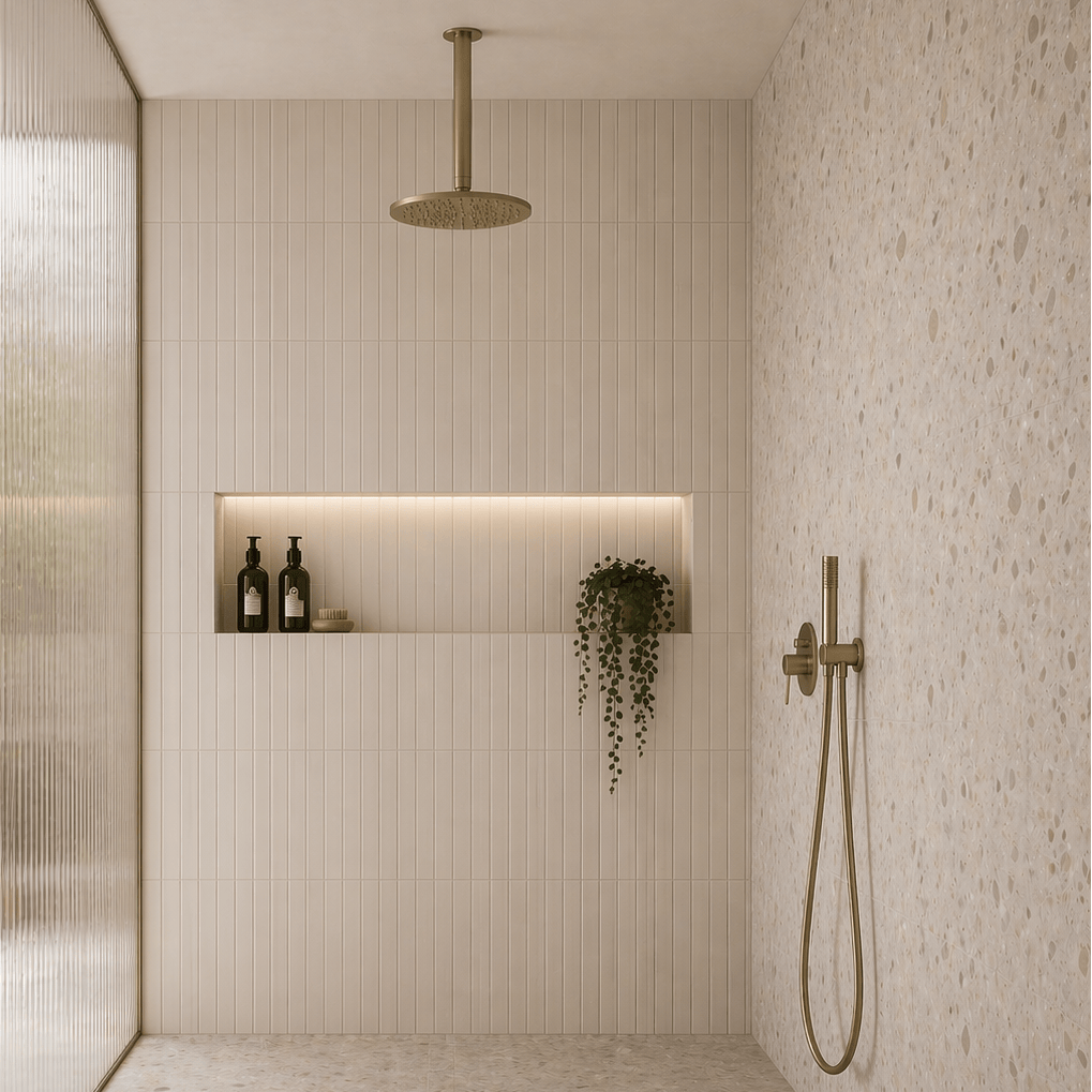 Bathroom Vaucluse Ceiling Mount Shower Head - Satin Brass