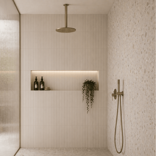 Bathroom Vaucluse Ceiling Mount Shower Head - Satin Brass