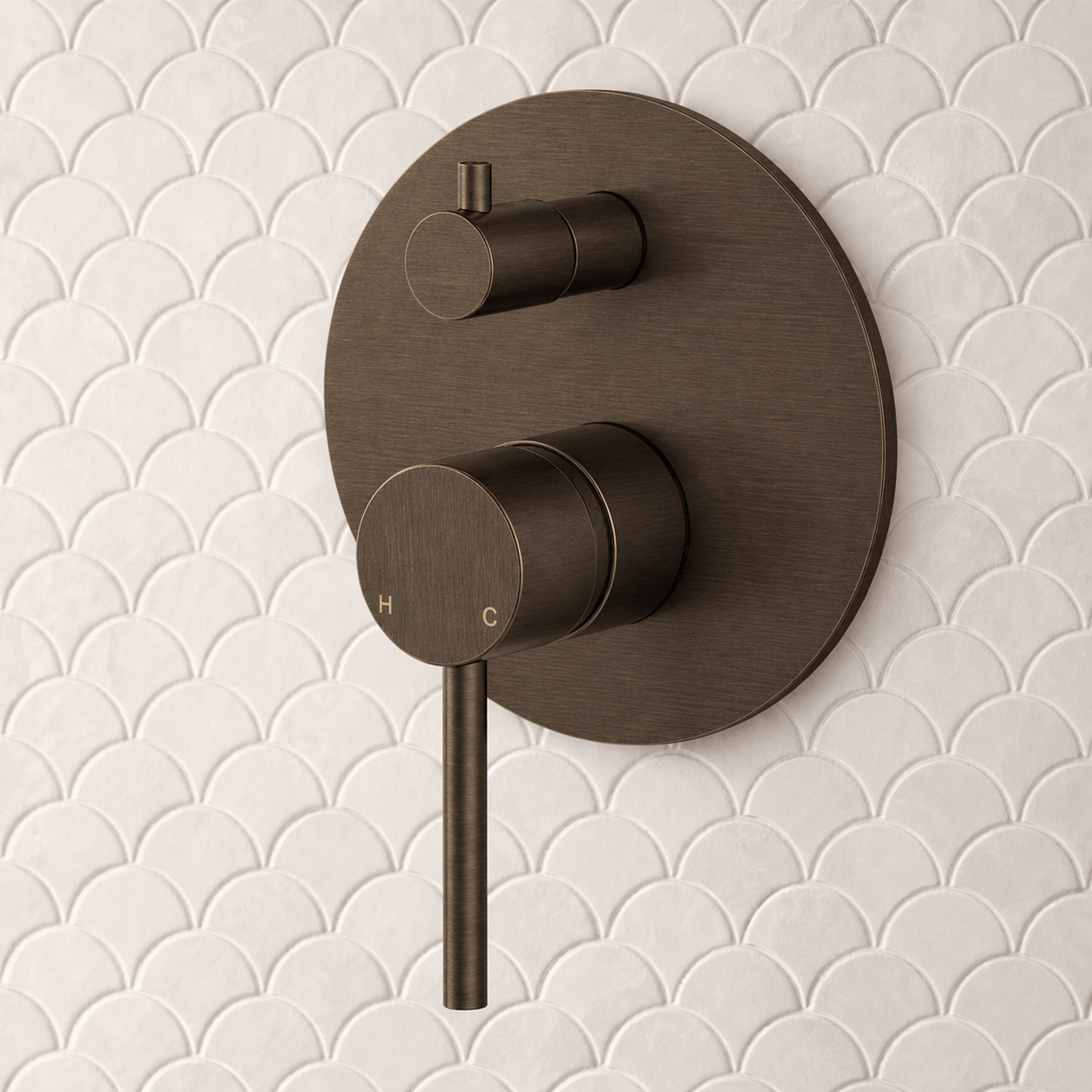 Bathroom Vaucluse Mixer Tap with Concealed Diverter - Antique Brass