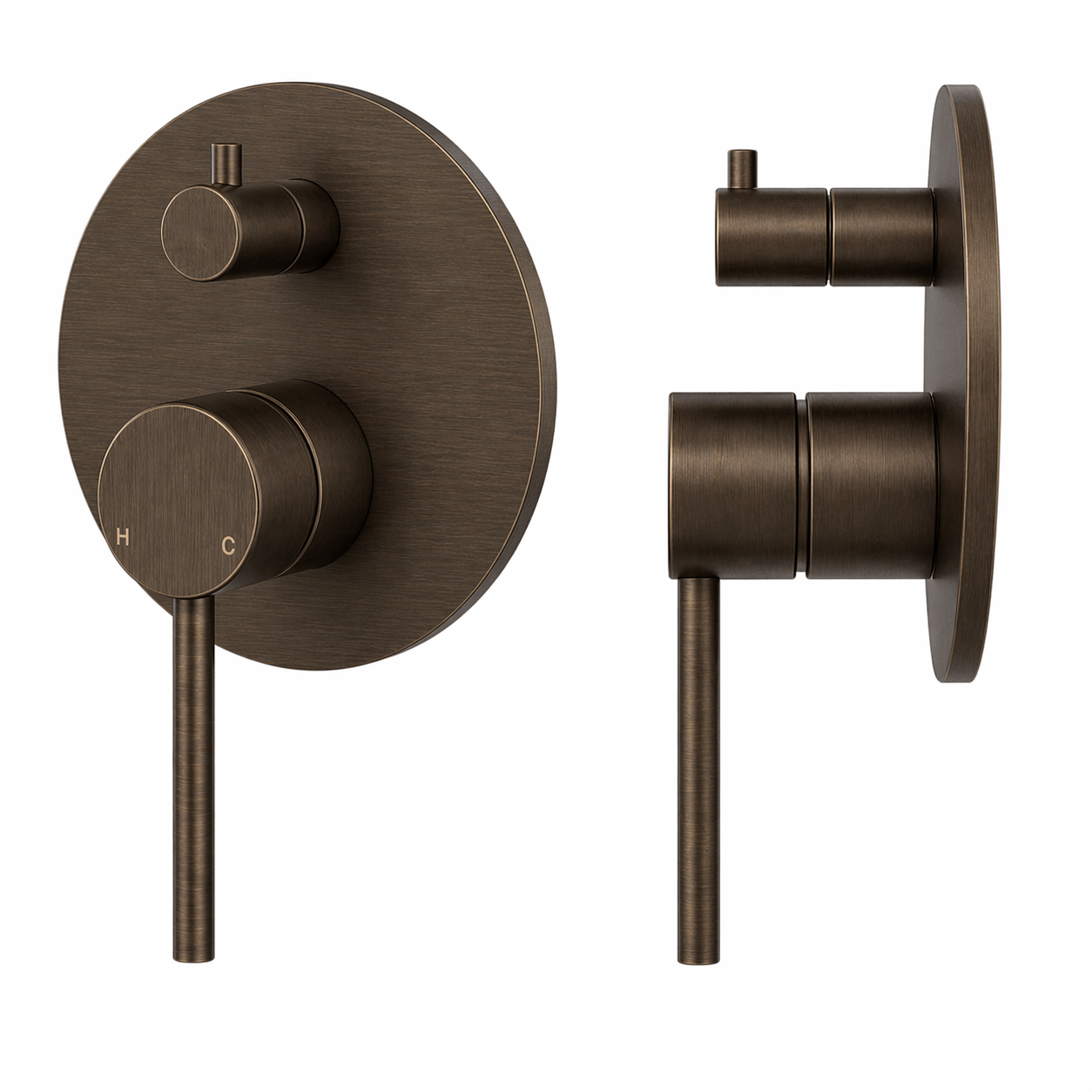 Bathroom Vaucluse Mixer Tap with Concealed Diverter - Antique Brass