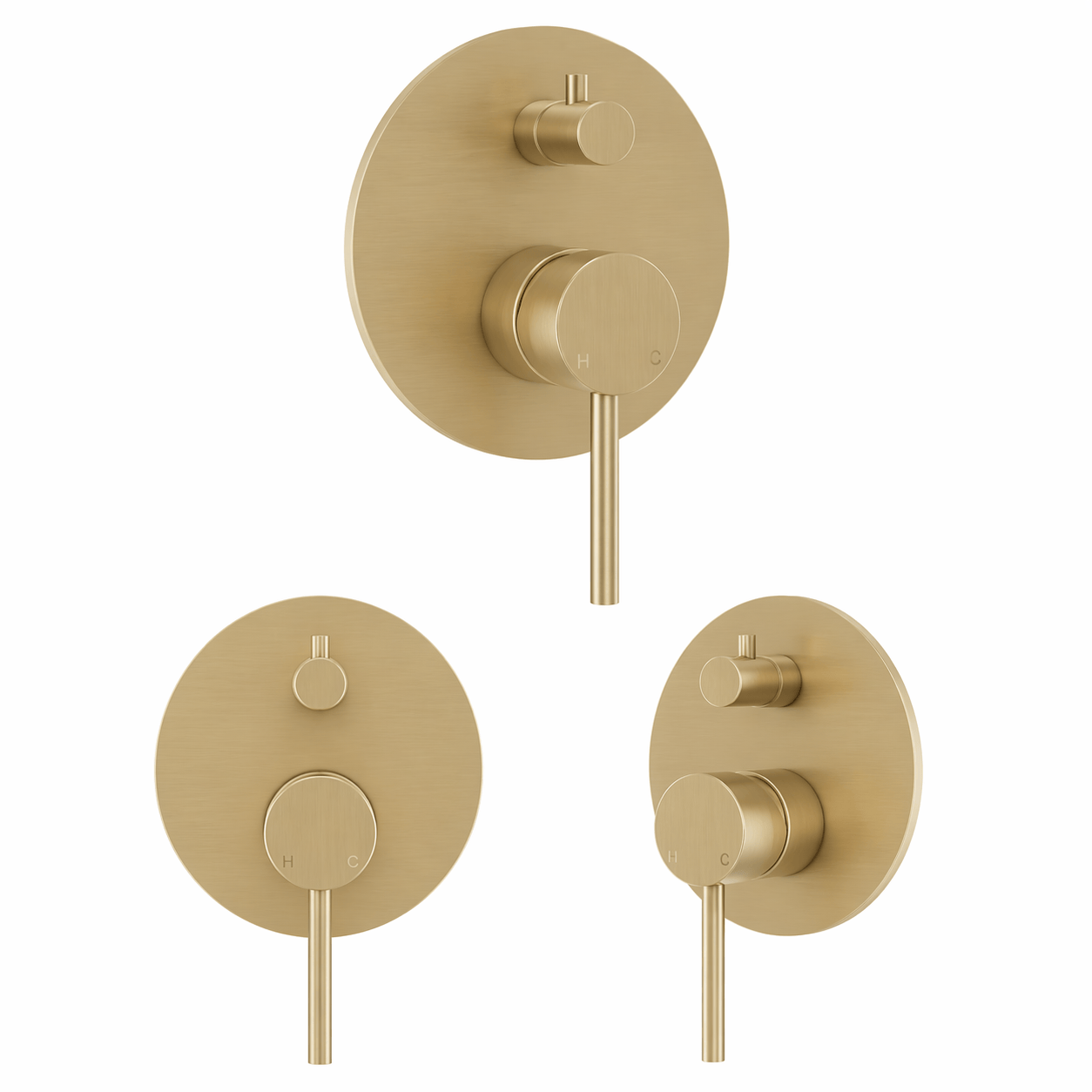 Bathroom Vaucluse Mixer Tap with Concealed Diverter - Satin Brass