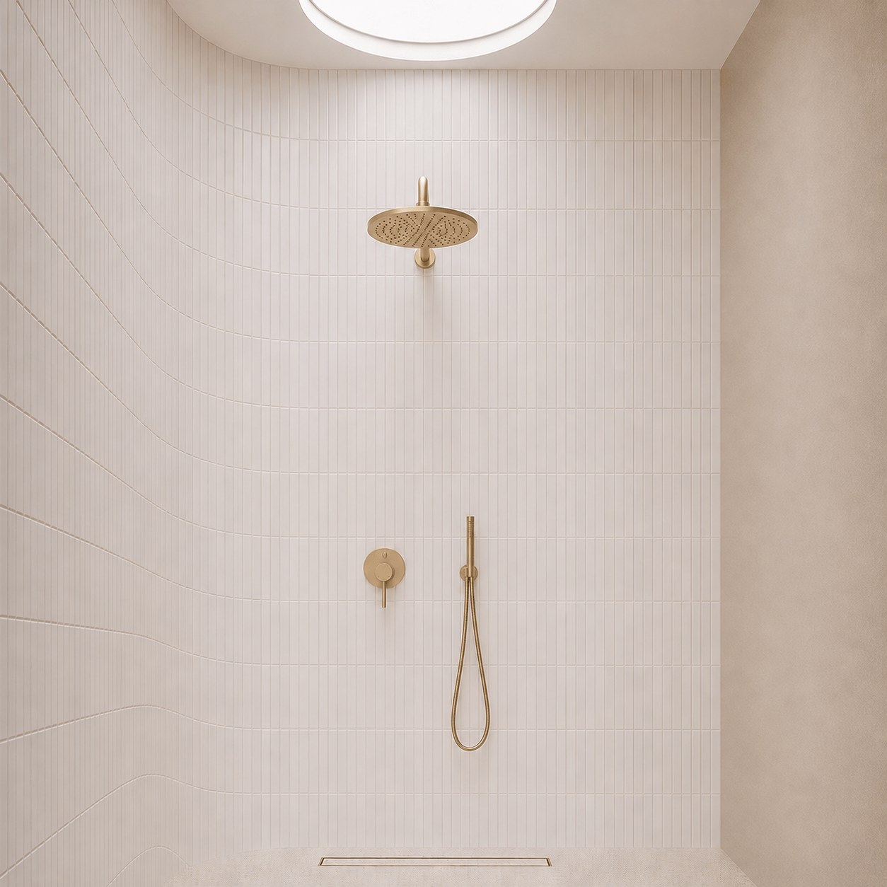 Bathroom Vaucluse Mixer Tap with Concealed Diverter - Satin Brass