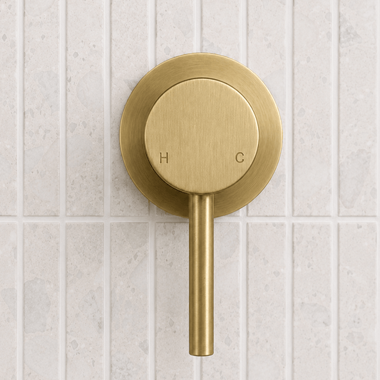 Bathroom Vaucluse Mixer Wall Tap - Satin Brass