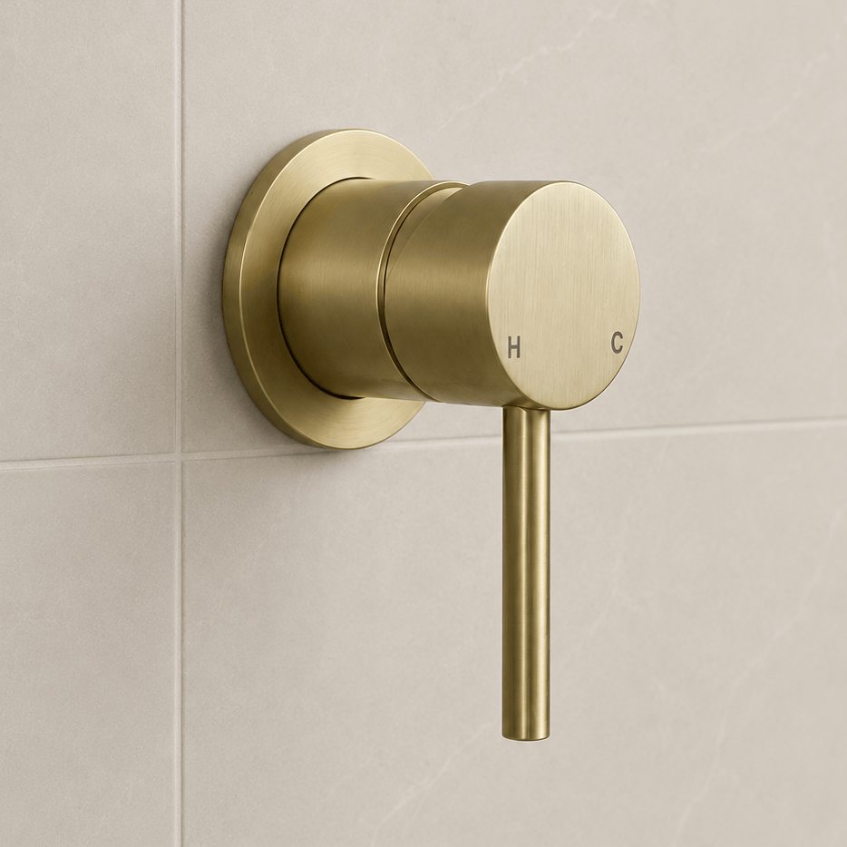 Bathroom Vaucluse Mixer Wall Tap - Satin Brass