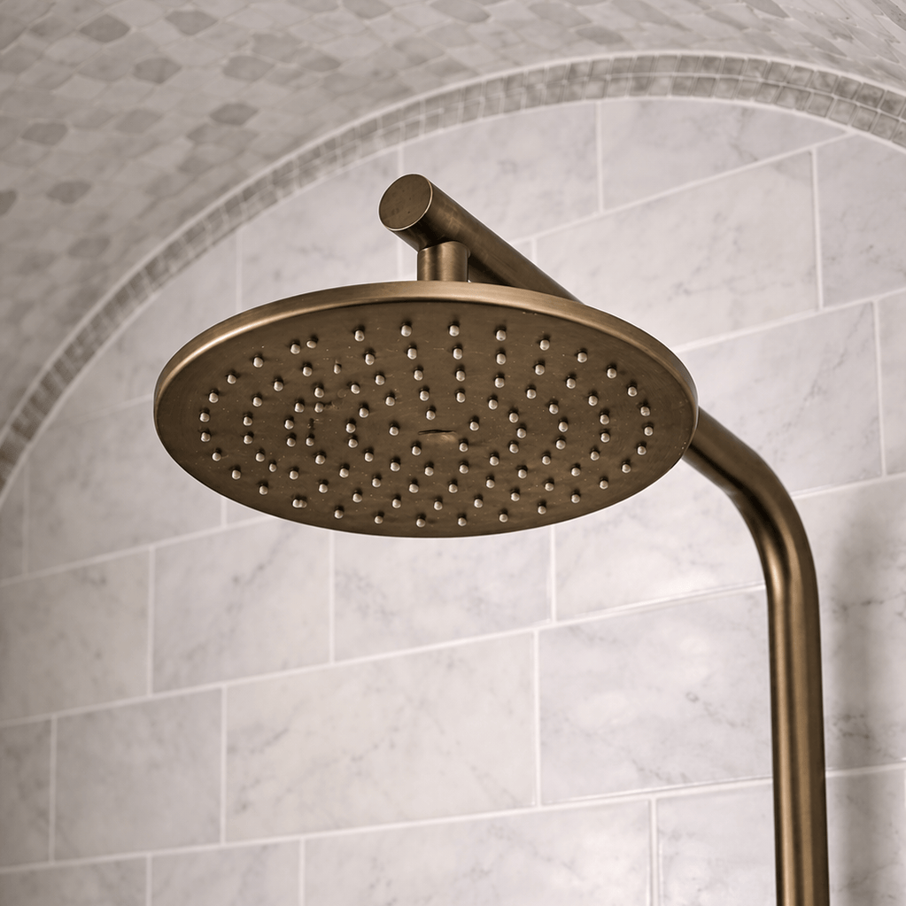 Bathroom Vaucluse Rain Shower with Hand Shower Spray - Antique Brass
