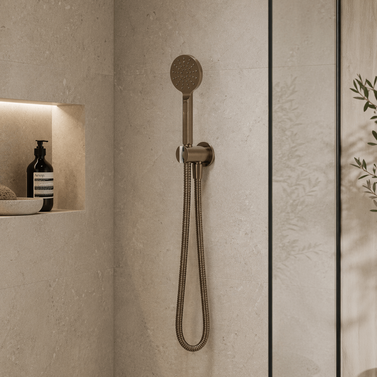 Bathroom Vaucluse Round Hand Shower Wand - Antique Brass
