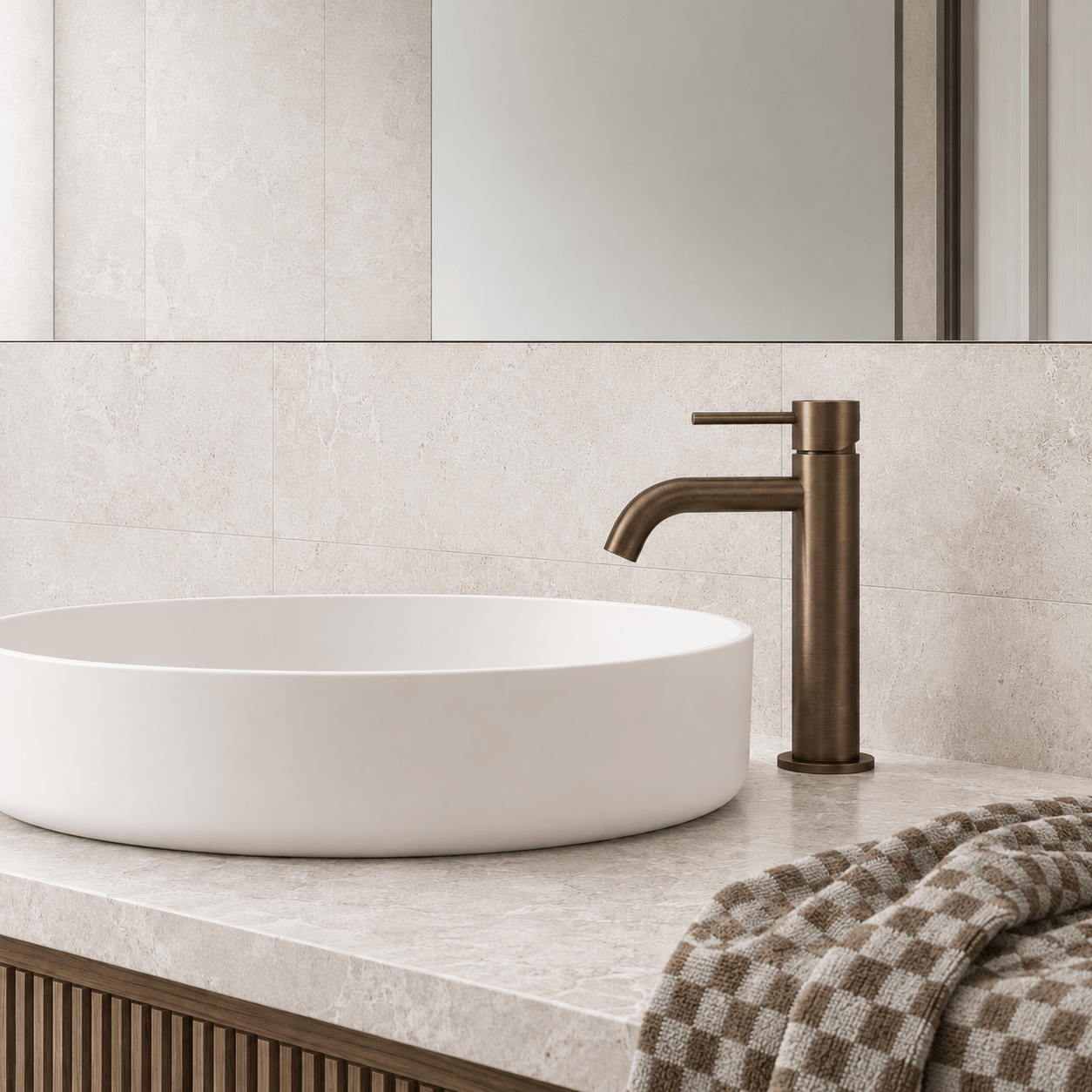Bathroom Vaucluse Short Basin Mixer - Antique Brass