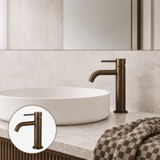 Bathroom Vaucluse Short Basin Mixer - Antique Brass