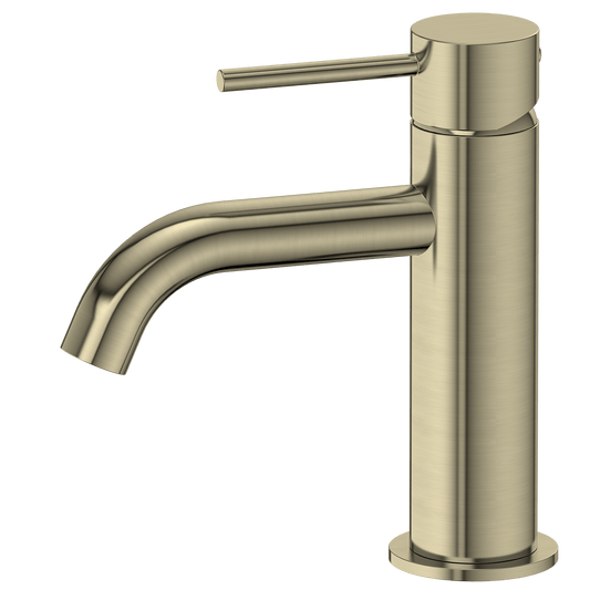 Bathroom Vaucluse Short Basin Mixer Satin Brass