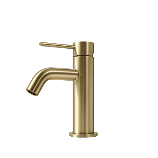 Bathroom Vaucluse Short Basin Mixer - Satin Brass