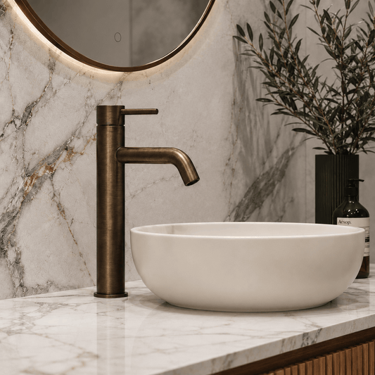 Bathroom Vaucluse Tall Basin Mixer - Antique Brass