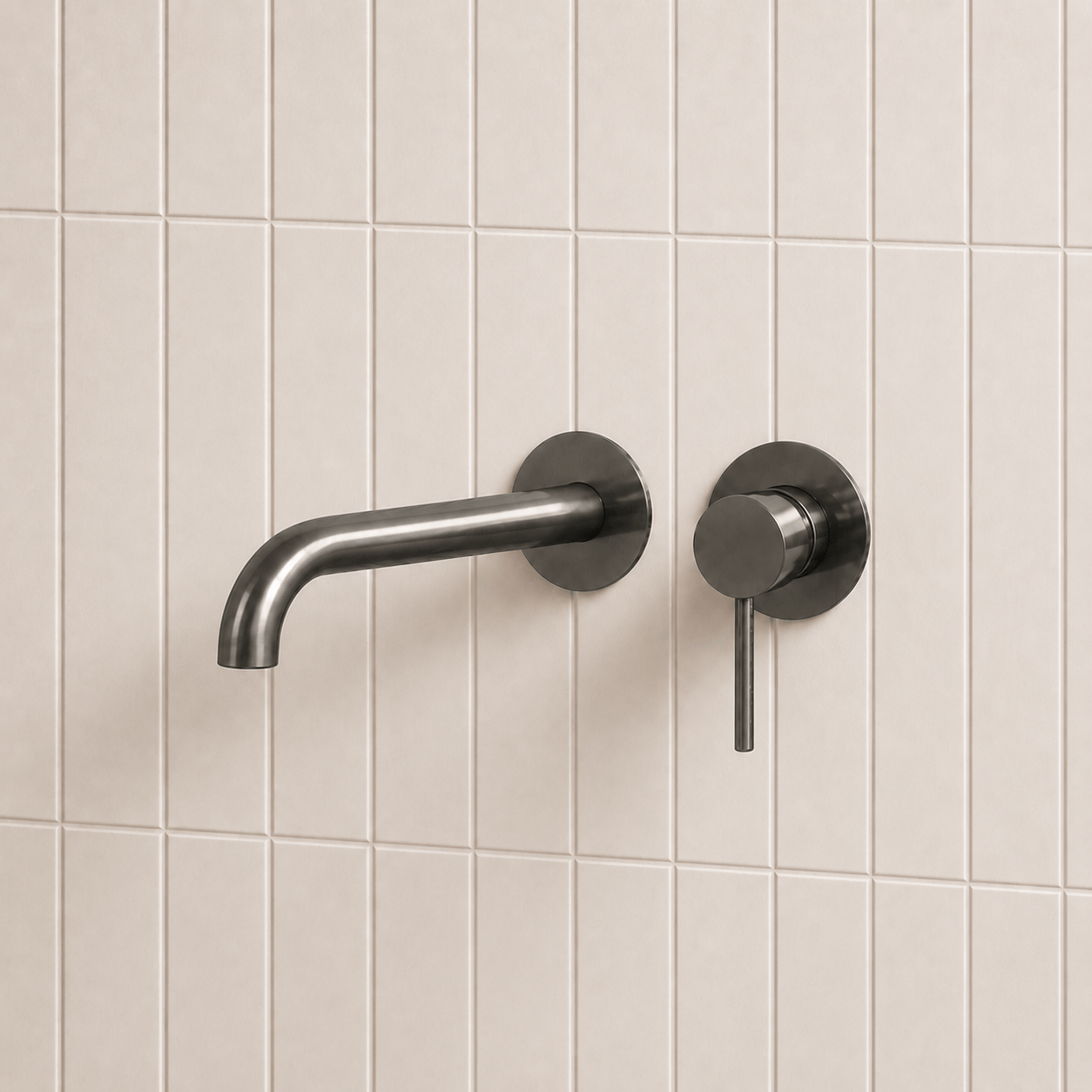 Bathroom Vaucluse Wall Mount Spout and Mixer - Gunmetal