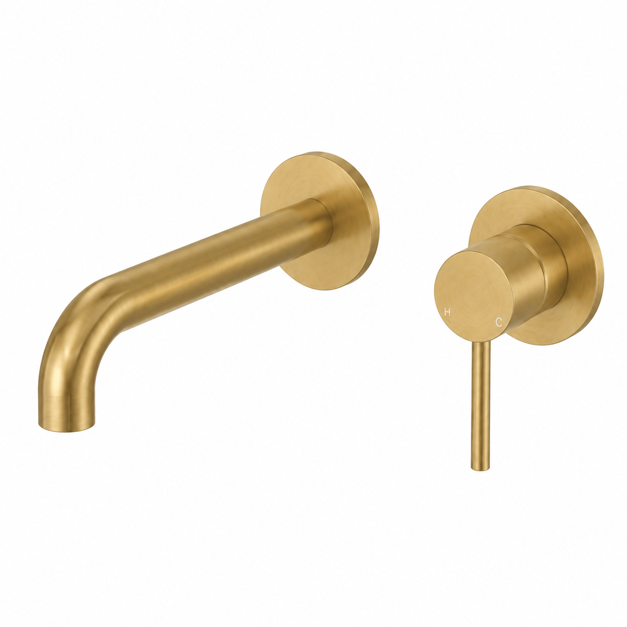 Bathroom Vaucluse Wall Mount Spout and Mixer - Satin Brass