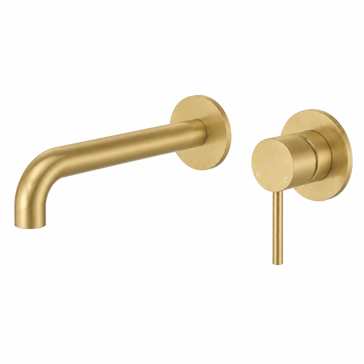 Bathroom Vaucluse Wall Mount Spout and Mixer - Satin Brass
