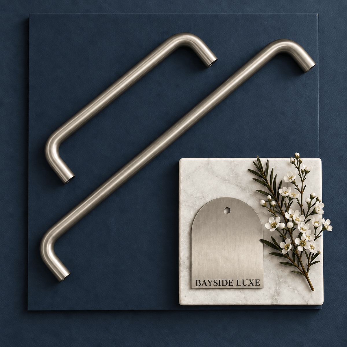 Bayside Luxe Burleigh Solid Nickel Cabinetry Handles