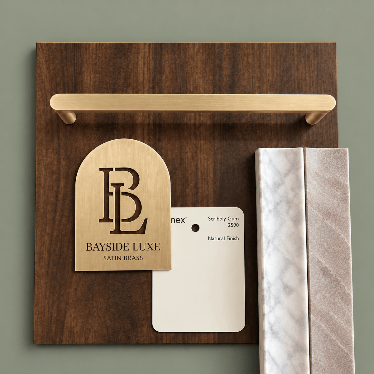 Bayside Luxe Burleigh Solid Satin Brass Cabinetry Handles