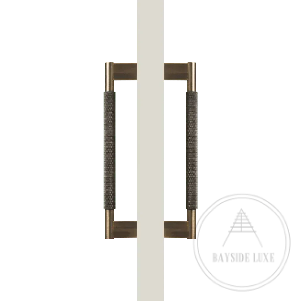 Bayside Luxe - Double Sided Solid Antique Brass Door Pull  - Bronte 300 x 55mm (HS268mm)