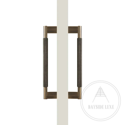 Bayside Luxe - Double Sided Solid Antique Brass Door Pull  - Bronte 300 x 55mm (HS268mm)