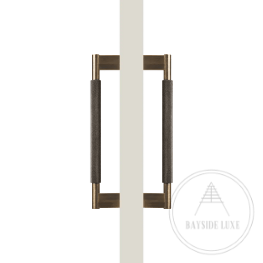 Bayside Luxe - Double Sided Solid Antique Brass Door Pull  - Bronte 300 x 55mm (HS268mm)