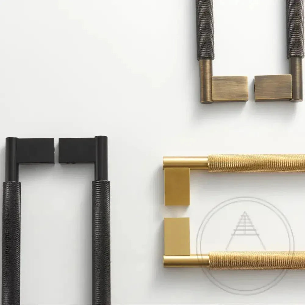 Bayside Luxe - Double Sided Solid Antique Brass Door Pull  - Bronte 450 x 55mm (HS418mm)