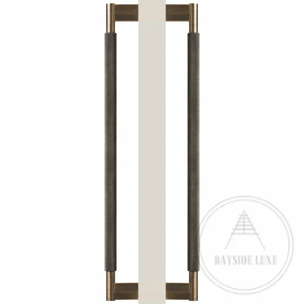 Bayside Luxe - Double Sided Solid Antique Brass Door Pull  - Bronte 450 x 55mm (HS418mm)